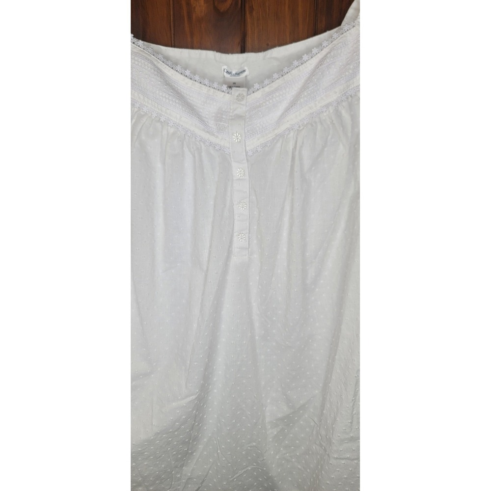 Croft & Barrow 3X White Cotton Nightgown Embroidered Sleep Dress - Picture 6 of 7